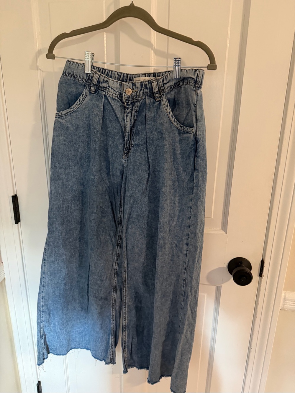 Free People High-Waist Wide-Leg Women’s Jeans - Light Blue